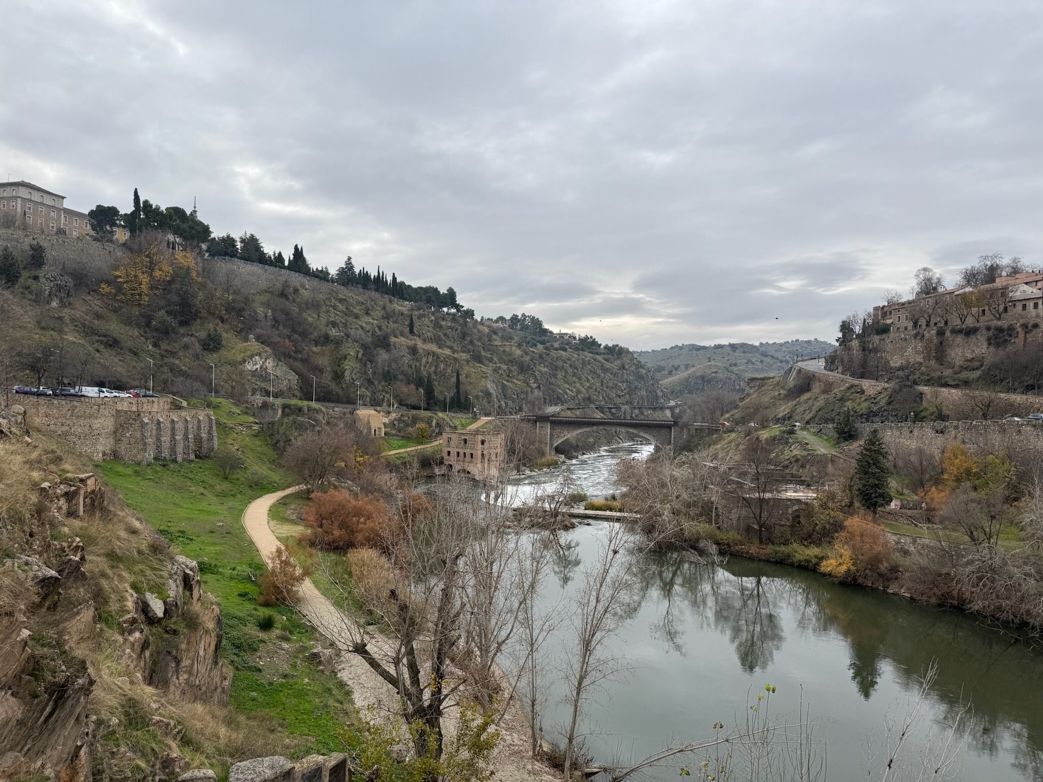 Overlook of Toledo's Alcantara Bridge